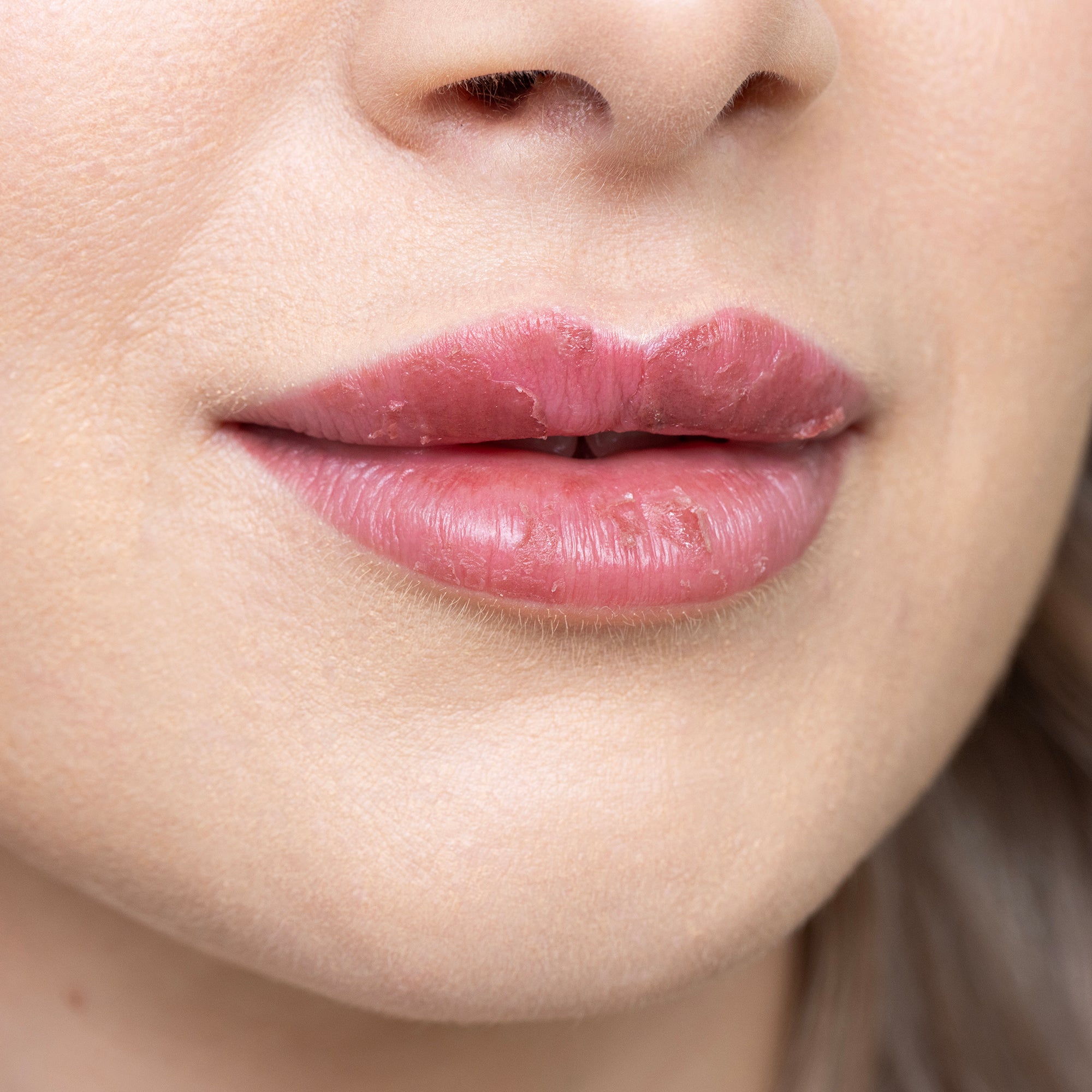 Healing lips after lip blush permanent makeup