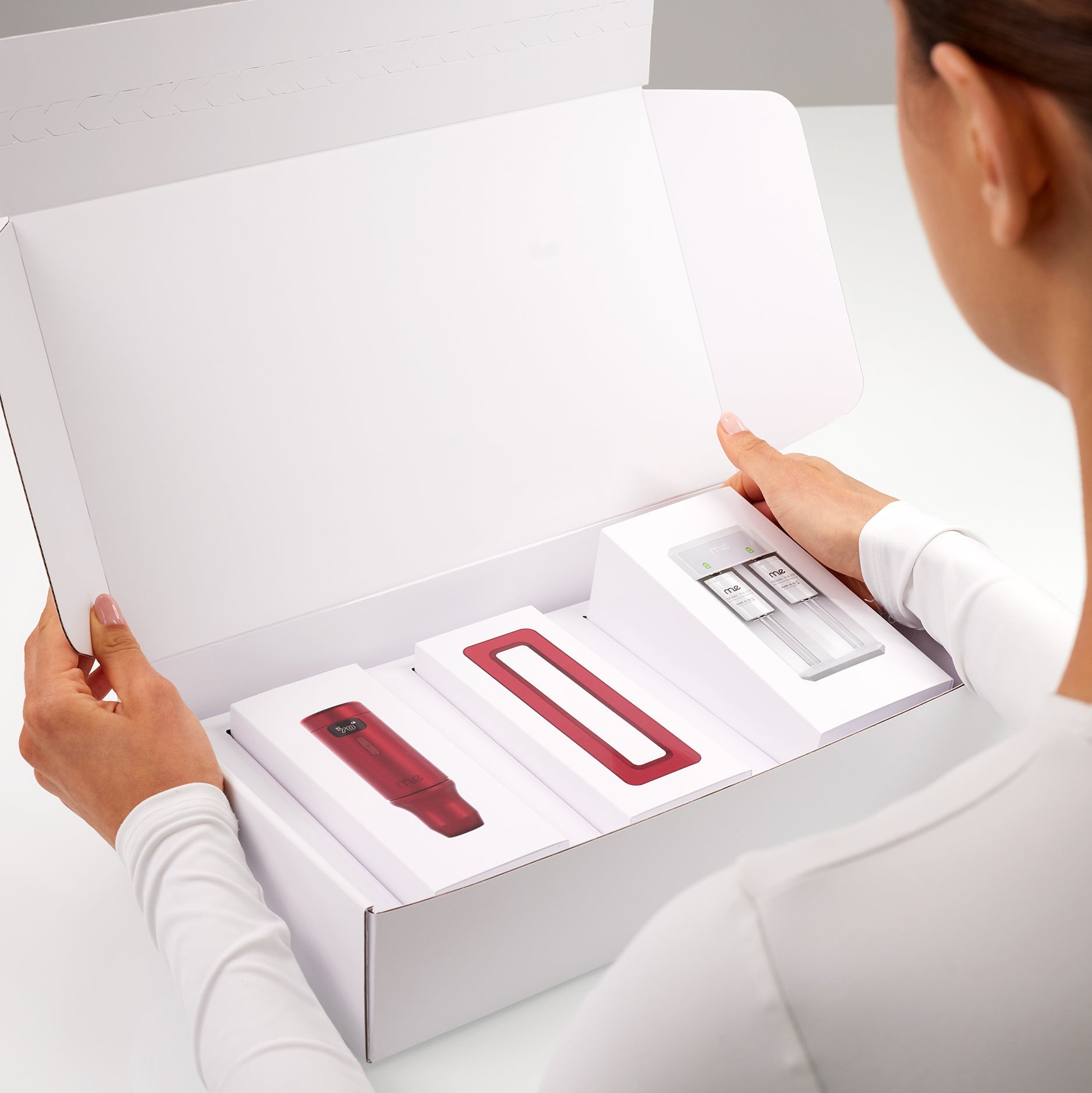 PMU artist opening the ME™ permanent makeup machine starter kit